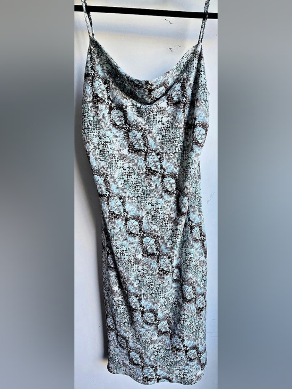 Teal & Brown Snake Print Mini Dress Like New